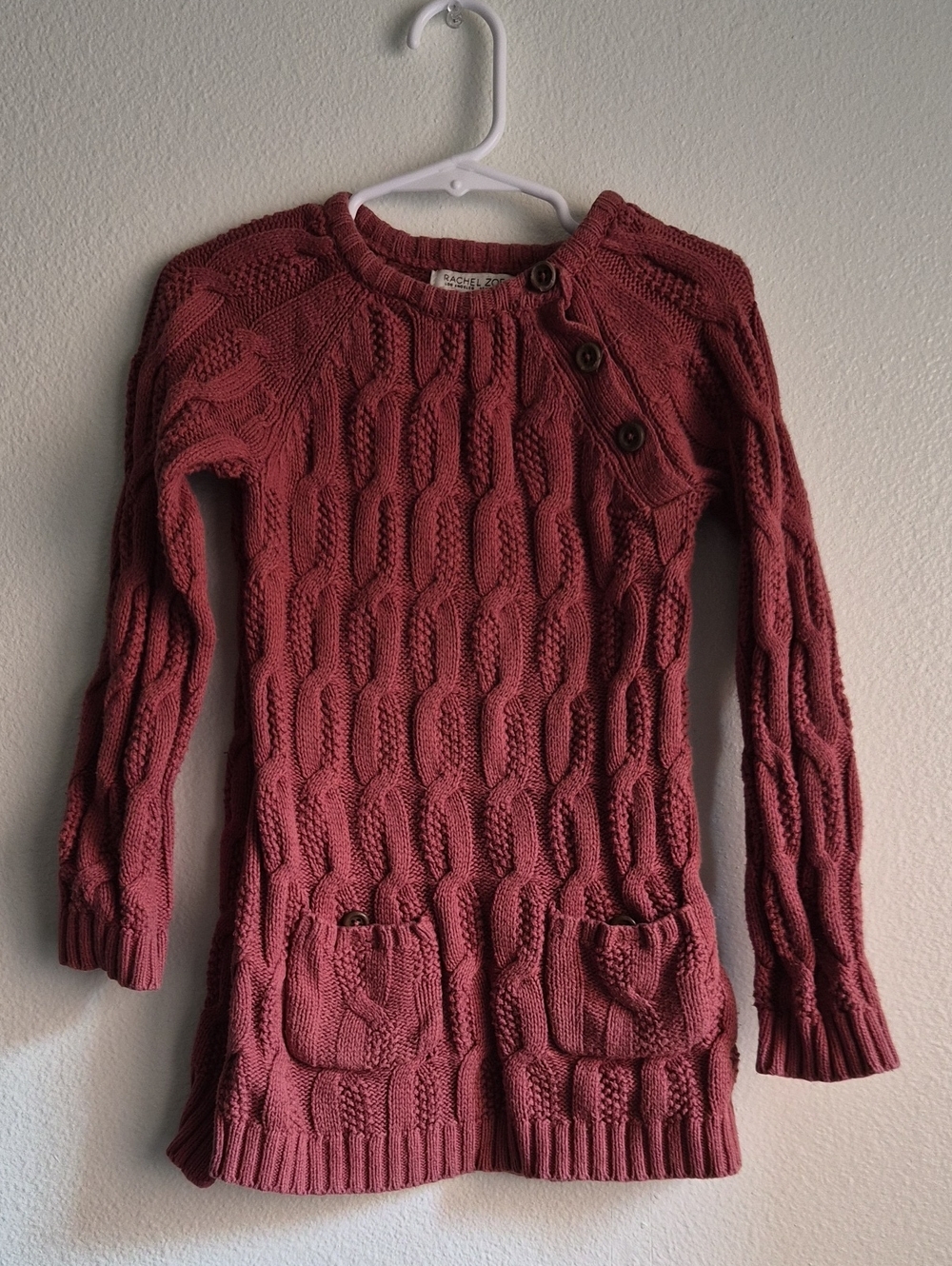 Rachel Zoe Pink Cable Knit Dress Size 4T